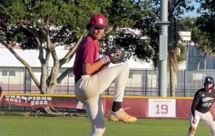 Stoneman Douglas pitcher, and Miami recruit, Gio Rojas.